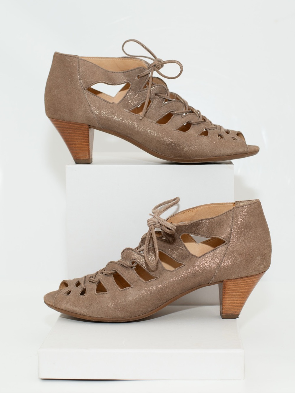 Paul Green Prague Lace-Up Leather Heels